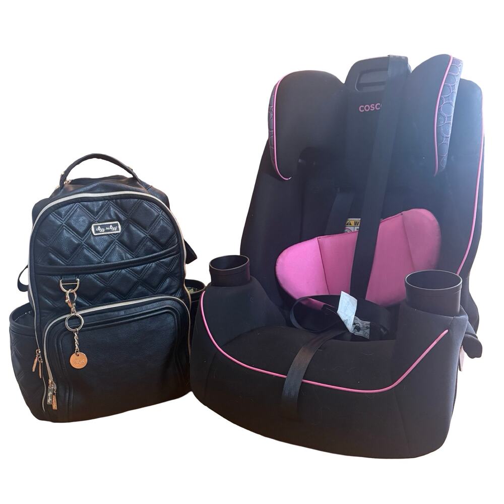 Itzy Ritzy Boss Diaper Bag Backpack Black Quilted Vegan Leather - Picture 2 of 13